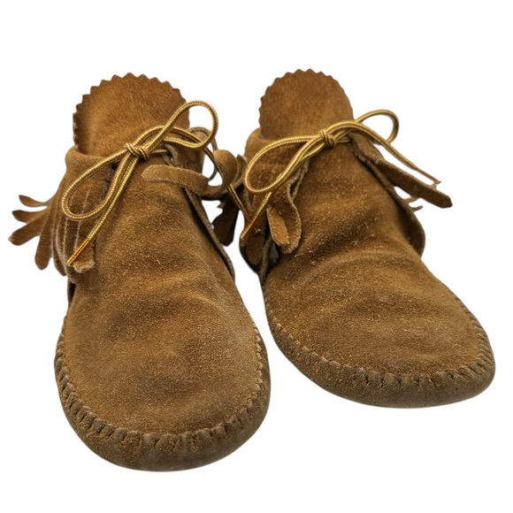 Taos Footwear Brown Suede Moccasins - 10.5” heel to toe - US W 10.5 / M 9.5 - Picture 3 of 11
